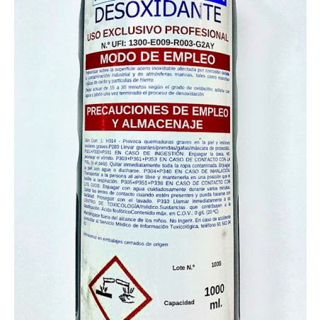 SPRAY LIMPIADOR DESOXIDANTE PARA INOX